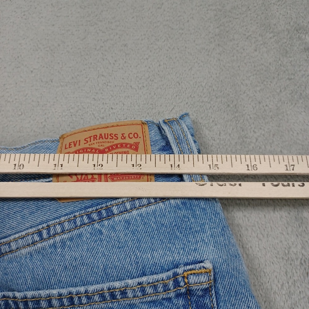 Levis Jeans Womens 29 Blue Denim Baggy Wide Leg Distressed Light Wash - Picture 10 of 10